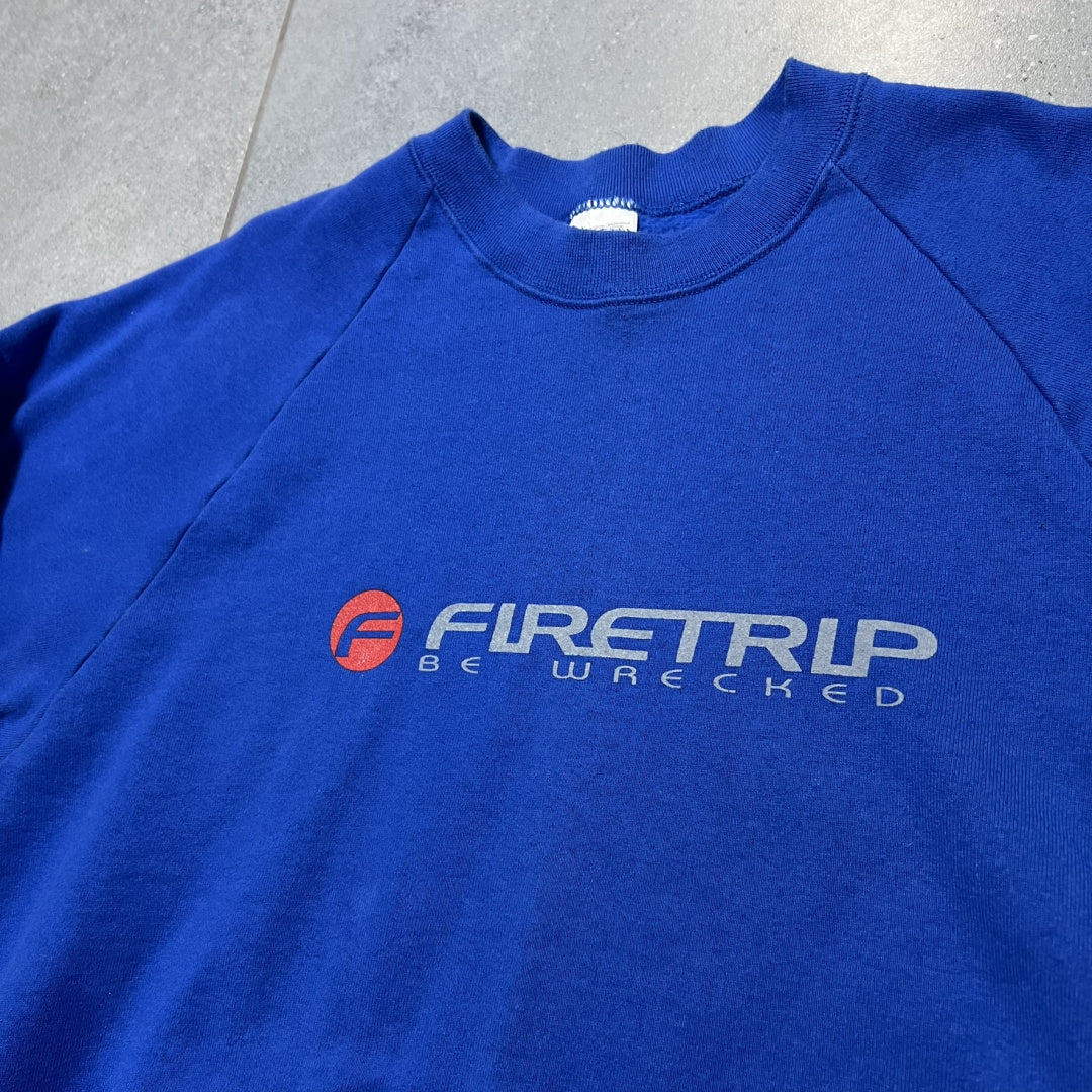 NIEBIESKI CREWNECK FIRETRIP