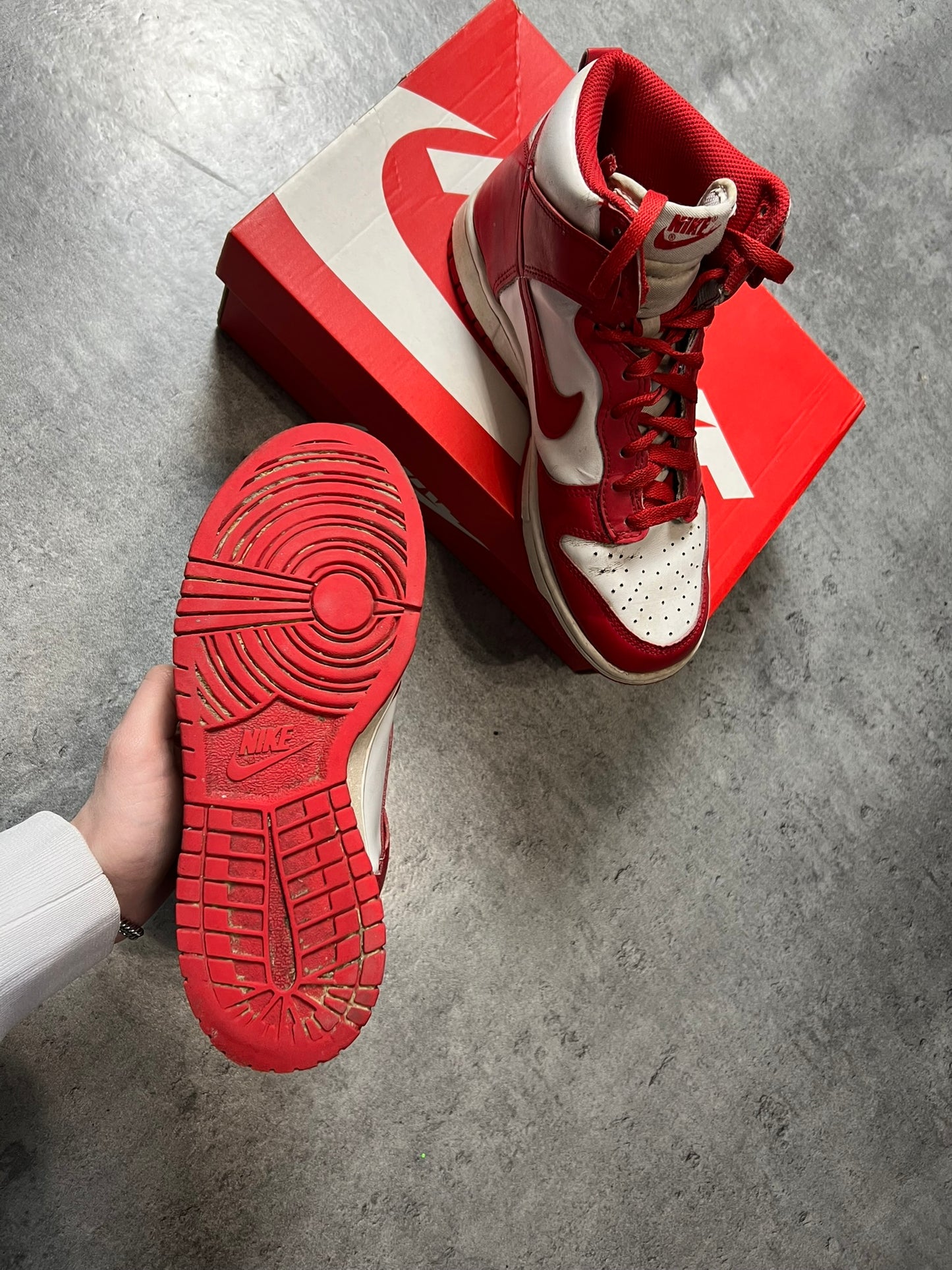 NIKE DUNK HIGH CZERWONO-BIAŁE