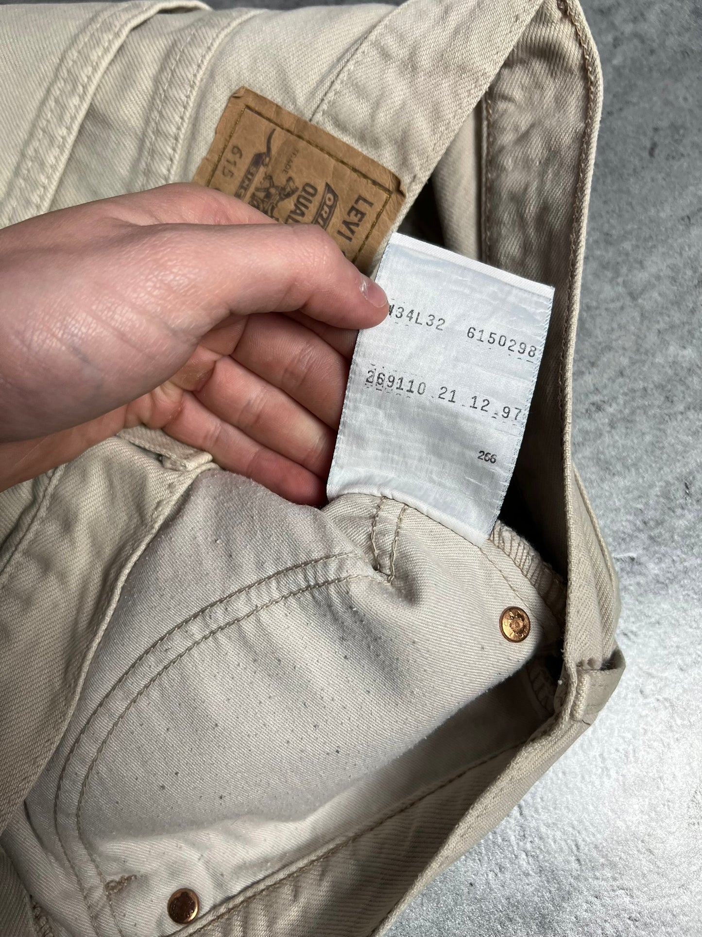 LEVIS 615 ORANGE TAB BEŻOWE SPODNIE