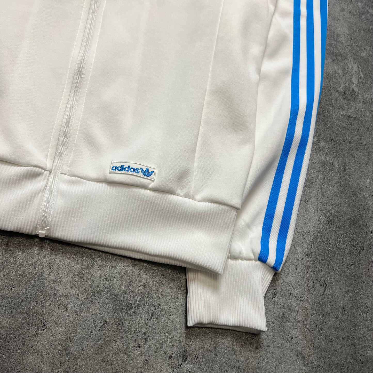 ADIDAS ZIP BIAŁO-BŁĘKITNY