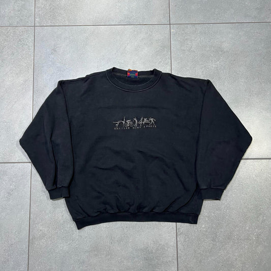 VINTAGE CREWNECK Z HAFTEM LUDZI